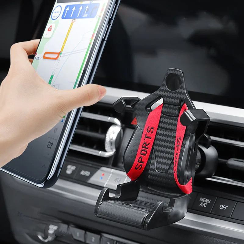 Racing Seat Shape Car Phone Holder Auto Air Vent Mobile Phone Clip 360 Degree Rotatable Car Cellphone Rack For Car Interior - Image 2