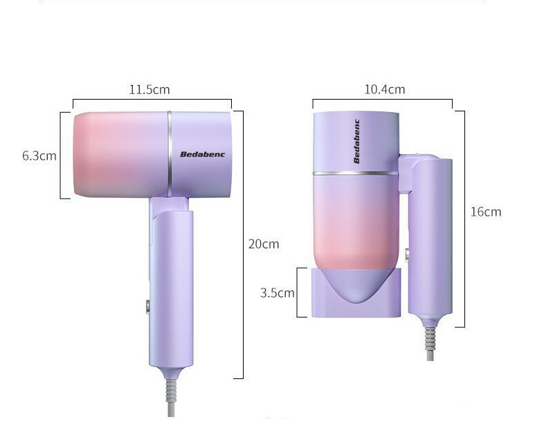 Portable Folding Low Power Cold And Hot Blue ABS Hair Dryer - Image 5