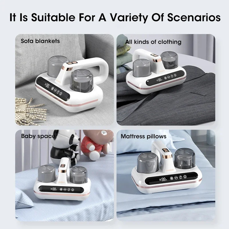 New Mattress Vacuum Mite Remover Cordless Handheld Cleaner Powerful Suction For Cleaning Bed Pillows Home Supplies - Image 3