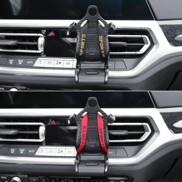 Racing Seat Shape Car Phone Holder Auto Air Vent Mobile Phone Clip 360 Degree Rotatable Car Cellphone Rack For Car Interior - Image 6